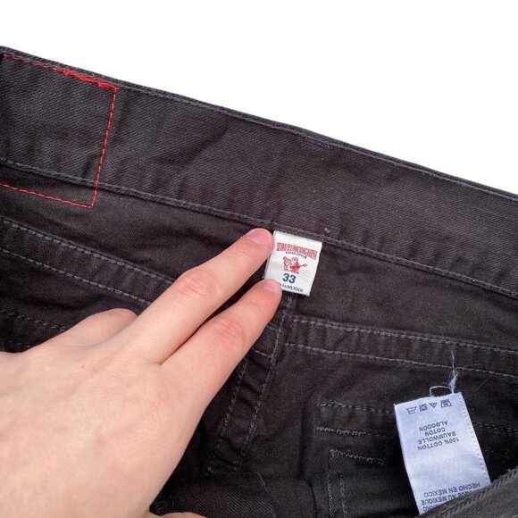 True Religion Jeans Size 33 STRAIGHT Black White Stitch - Picture 4 of 7